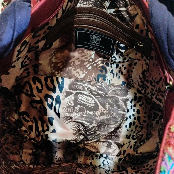 Vintage Sharif 90s Multicolor Global Tapestry Hobo - Picture 9 of 10